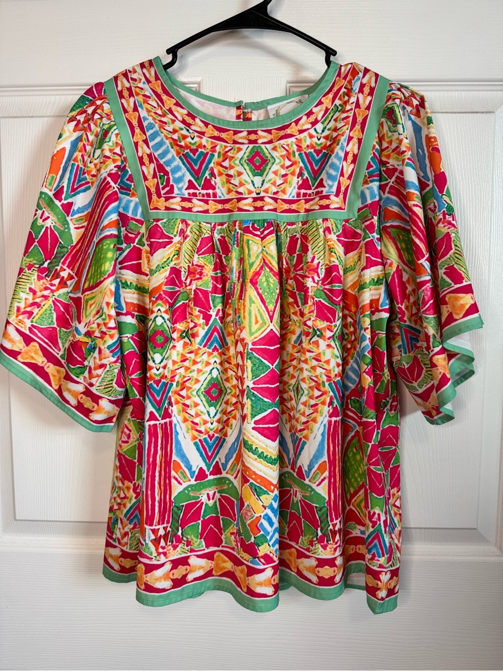 Boutique Colorful Geometric Print Women's Blouse